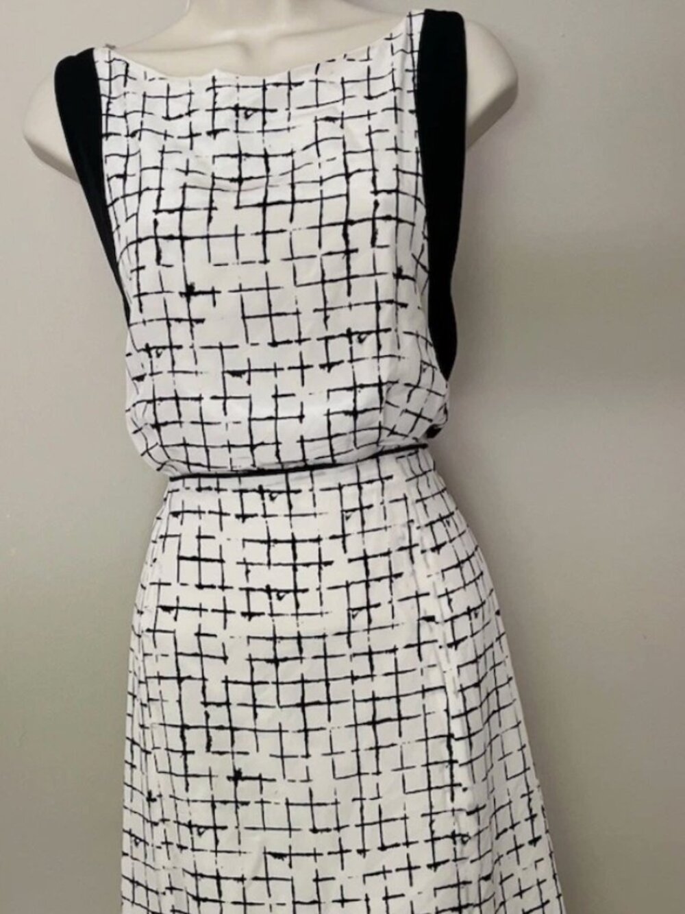 Rachel Comey 100% Silk Dress Size 4 Geometric Midi Sleeveless A-Line